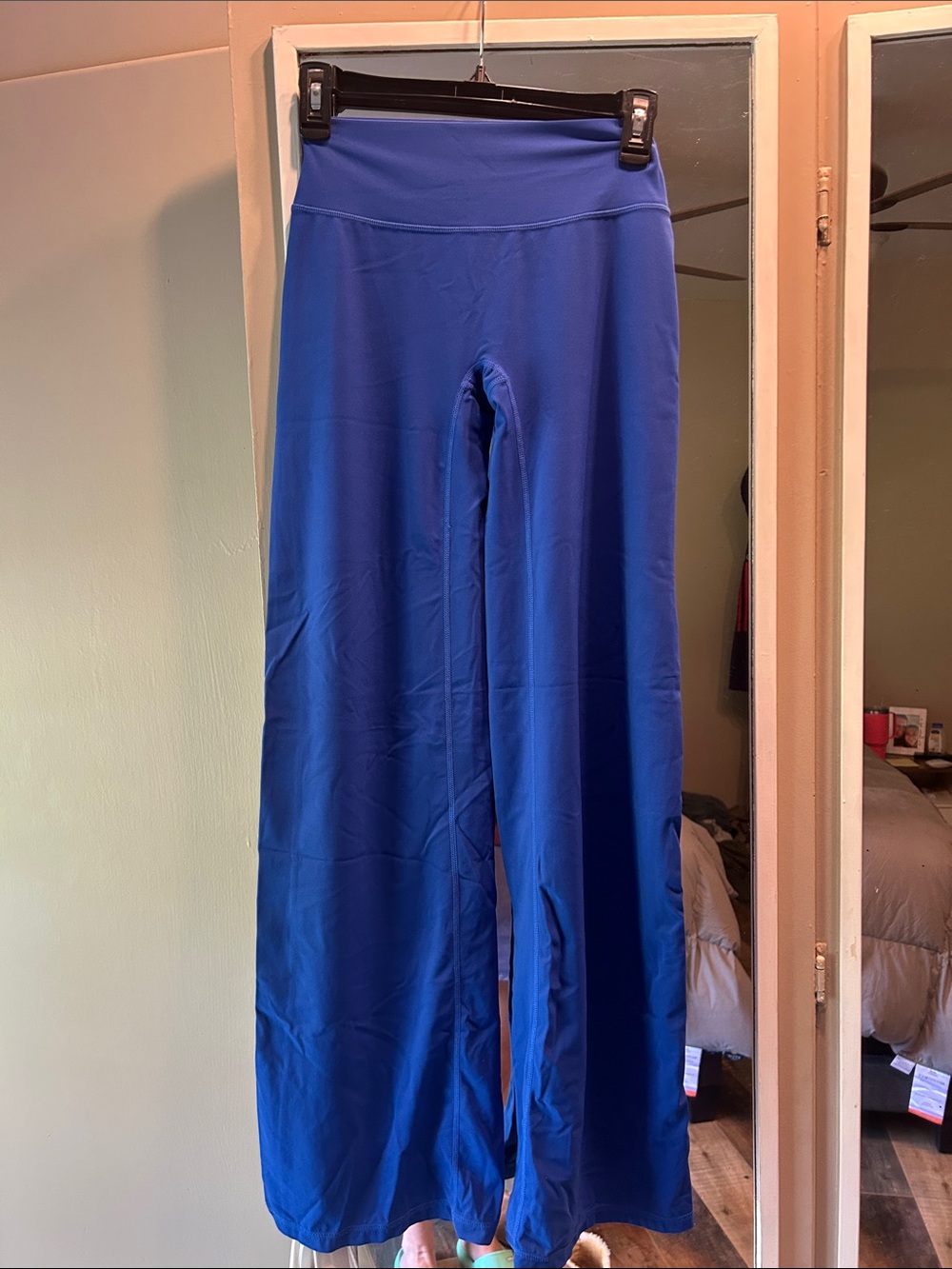 High-Rise Wide Leg Active Pants in Cobalt Blue